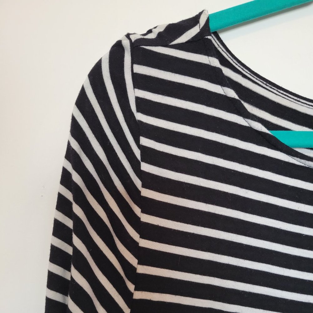 Black/White Stripes Midi Dress
